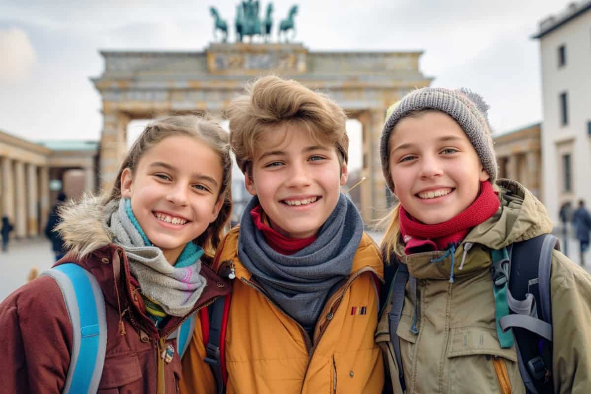 Schüler auf Klassenfahrt in Berlin