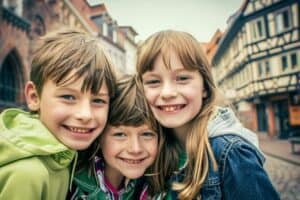 Kinder auf der Klassenfahrt in Bremen