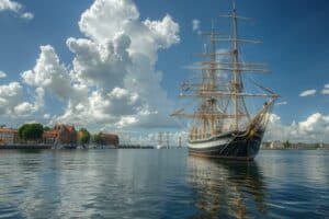 Segelschiff im Hafen von Kiel