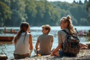 Schulklasse auf der Klassenfahrt nach Hessen am See